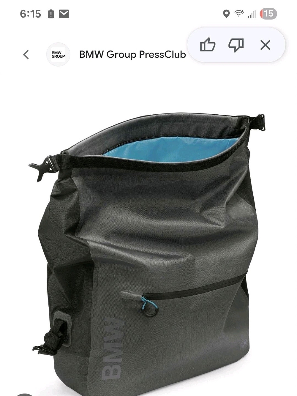 BMW Shoulder BAG, canvas, fold top NWT